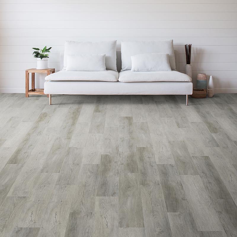 Living Room Gray Luxury Vinyl Plank - Robert's Flooring