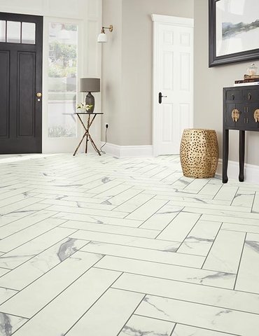 Entry Foyer Luxury Vinyl Tile Herringbone LVT - Robert's Flooring