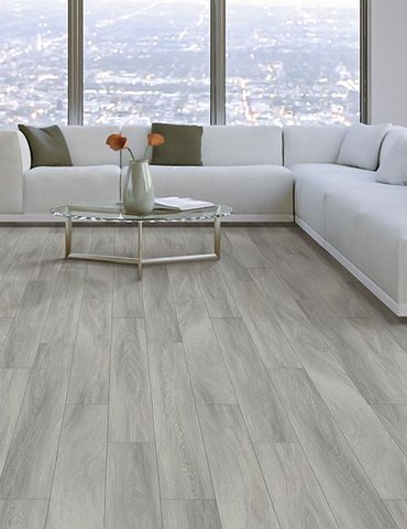 Living Room Gray Greige Luxury Vinyl Plank LVP - Robert's Flooring