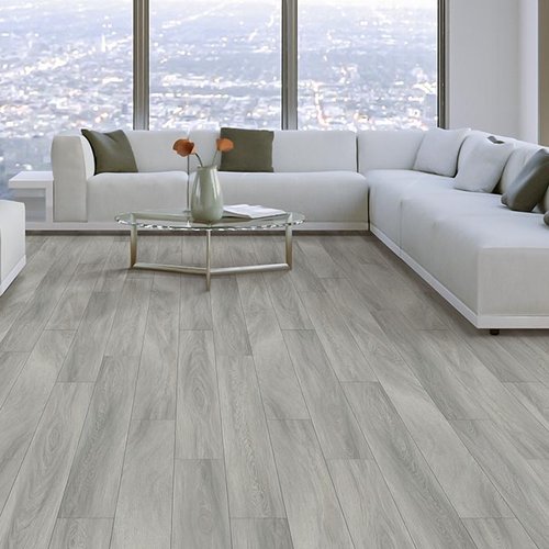 Living Room Gray Greige Luxury Vinyl Plank LVP - Robert's Flooring