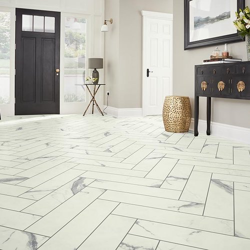 Entry Foyer Luxury Vinyl Tile Herringbone LVT - Robert's Flooring